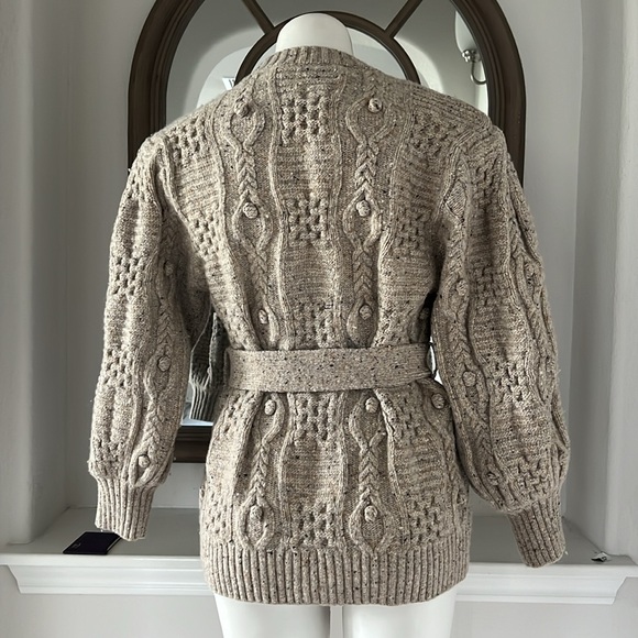 SEA New York Polly Wool Cable Knit Cardigan Sweater, Size XS New w/Tag $425 - Picture 11 of 13